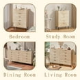 thumbnail image 7 of ANHDAH 5-Drawer 47.24'' Tall Wood Drawer, Modern Fluted Dressers for Bedroom, Living Room, Hallway, Entryway, White Oak, Set of 2, 7 of 7