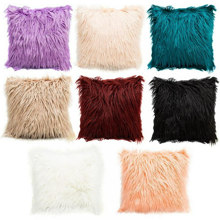 MIULEE Ultra Soft Fluffy Throw Pillow Covers Decorative Plush Shaggy  Double-Sided Faux Fur Pillow Cases Cushions Covers for Sofa 2 Pack