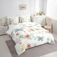 thumbnail image 3 of Homewish Kawaii Flower Butterfly 7pcs Bedding Comforter Set,Country Floral Queen Bedding Sets,White Teal Pink Queen Sheet Sets For Men Women,Super Cozy Room Decor Reversible, 3 of 8