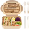 thumbnail image 1 of Lunch Box For Adults, 1200ml Kids Bento Box With 3 Compartments, Leakproof Bento Lunch Box With Utensils, Green, 1 of 5