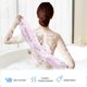 thumbnail image 2 of BRILLAR Juego de esponjas de ducha de lufa exfoliante de espalda para mujeres y hombres rosa y morado estiramiento largo, 2 of 5