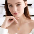 thumbnail image 6 of Crown Cross Necklace for Women, 18K Yellow Gold Plated Crown Cross Pendant Necklace Zirconia Cross Necklaces Faith Cross Jewelry First Communion Gifts, 6 of 6
