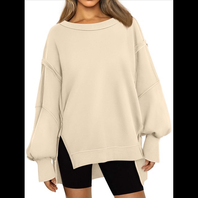 Sudaderas de Gran Tamaño para Mujer, Sudaderas con Capucha, Camisetas de Cuello Redondo, Conjuntos de Otoño, Ropa de Invierno Y2K para Adolescentes Albaricoque S
