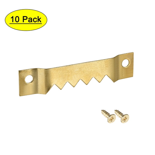 Ganchos para fotos Uxcell de 2-1/5" de hierro galvanizado dorado, paquete de 10