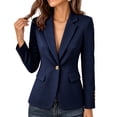 thumbnail image 2 of IUYRTFE Women's Slim Fit Single Button Blazer Long Sleeve Notched Lapel Casual Workwear Jacket, 2 of 6