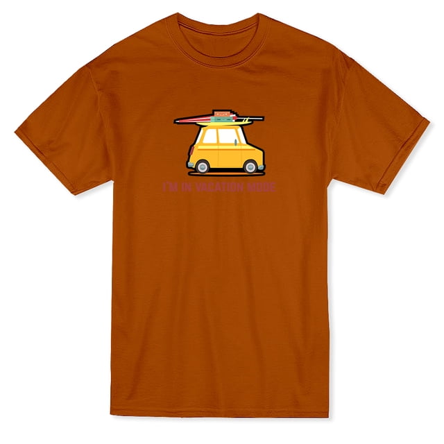 Car Graphic "I'm In Vacation Mode" Quote Men's Texas Orange T-shirt