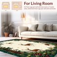 thumbnail image 2 of ODIKA 8'x10' Machine Washable Non-Slip Area Rug, Whimsical Yuletide Forest with Dancing Deer and Wreath Scrollwork High Traffic Rug, Brown, 147499, 2 of 7