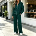 thumbnail image 6 of Bovxnpu Womens 2 Piece Outfits Tracksuit Sets Zip Collared Wide Leg Pants Pocket Set Matching Outfits, 6 of 9