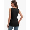 thumbnail image 2 of Women's V Neck Tank Tops Summer Sleeveless Ribbed Button Casual Shirts, 2 of 6