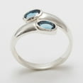 thumbnail image 2 of LBG British Made 18k White Gold Natural London Blue Topaz Womens Band Ring - 33 size options - Size 10.75, 2 of 6