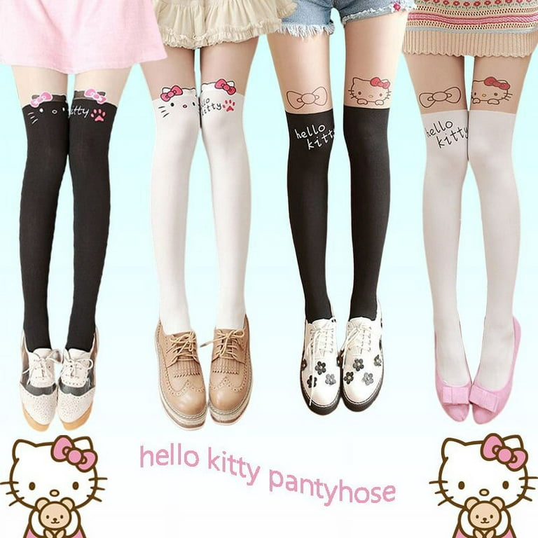 Sanrio Kitty Kawaii Stockings Anime Sanrioes Girl Japanese Style Cartoon Jk  Sock Thin Student Slim All Match Sexy Pantyhose Gift 