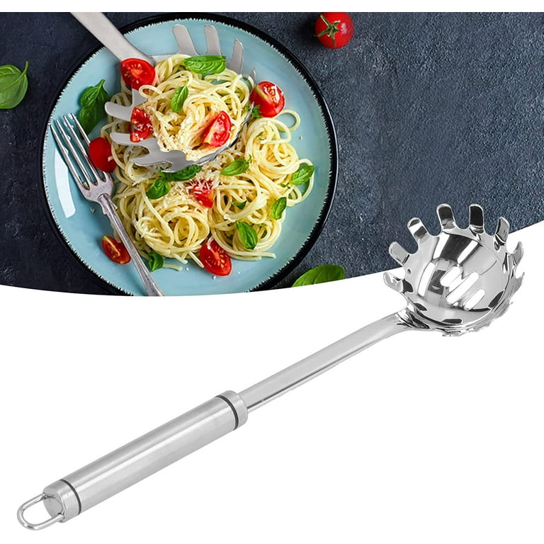 Dolked Pasta Fork Stainless Steel Spaghetti Fork Pasta Spoon Server, Kitchen Tool Utensil Spaghetti Spoon Noodle Claw, Size: One size, Other