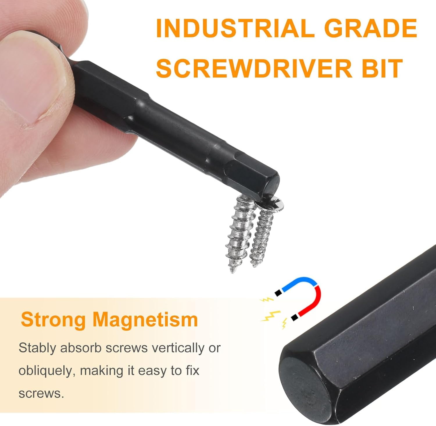 MKEUDQ-5pcs Hex Head Wrench Drill Bit 2.5mm(H2.5) Metric 1/4" Hex Shank 2"(50mm) Length S3 Steel Magnetic Impact Drivers Screwdriver Bit Industrial Grade Hexagon Electric Drill Bits