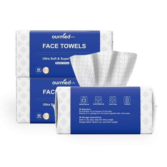 Toallas faciales desechables Ourmed Life, 240 unidades, biodegradables