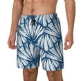 thumbnail image 2 of Uemuo Blue Shells Pattern Mens Swim Trunks Quick Dry Board Shorts with Mesh Lining, Stretch Beach Shorts Quick Dry No-Chafing Board Shorts-Large, 2 of 9