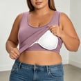 thumbnail image 2 of SNKSDGM Female Women's Tank Tops 3X Ribbed Tank Tops for Women Cropped Built in Bra Shelf Bra Camisoles Adjustable Spaghetti Strap Tank Tops Basic Layer, 2 of 7