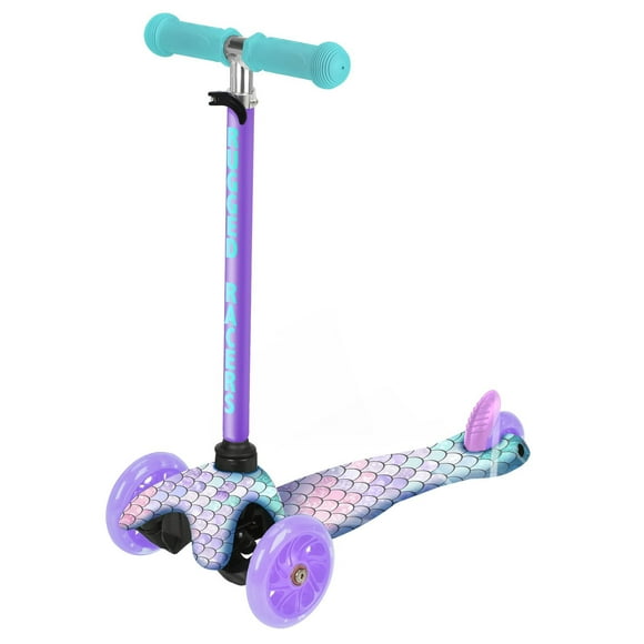 Rugged Racers Mini 3-Wheel Kids Scooter With Mermaid Print Design