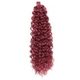 thumbnail image 1 of Xiao Hua Extensiones de cabello sintético para trenzas de crochet, de ondas profundas y largas, de 24 pulgadas, con ondas oceánicas y giros profundos, color rojo baya., 1 of 2