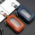 thumbnail image 3 of Multifunction Key Holder Bag Leather Case Ring Wallet Car Zipper Pouch Keychain, 3 of 9