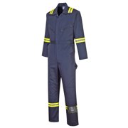 Portwest F128 Mens Modern Reflective Iona Extra Work Coverall Navy, 4X-Large