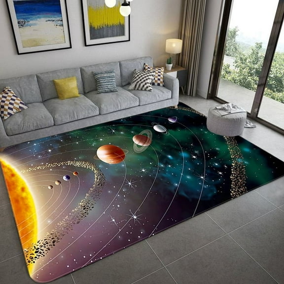 3D solar system children's space planet carpet living room bedroom bathroom balcony restau