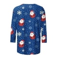 thumbnail image 4 of Nmnitkp Long Sleeve Shirts for Women Merry Christmas Old Men Shirts for Women 3/4 Sleeve Raglan Baseball Tee Funny Festival Tops & Soft and Comfortable Fall Blouses for Women 2025(Plus Size), 4 of 5