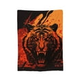 thumbnail image 7 of DouZhe Ultra-Soft Micro Fleece Lightweight Flannel Bed Blanket, Cartoon Angry Orange Tiger Print Cozy Warm Throw Blankets, 50"x40", 7 of 7