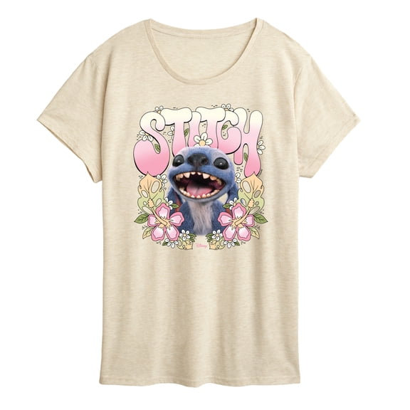 Lilo & Stitch - Stitch Floral Frame - Women's Short Sleeve Graphic T-Shirt