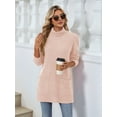 thumbnail image 4 of Long Sleeve Shirts for Women High Neck Casual Tunic Tops Pink XXL, 4 of 8