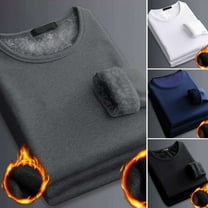 Mens Thermal Underwear Tops Fleece Lined Long Sleeve Shirt Lightweight Base Layer Undershirt