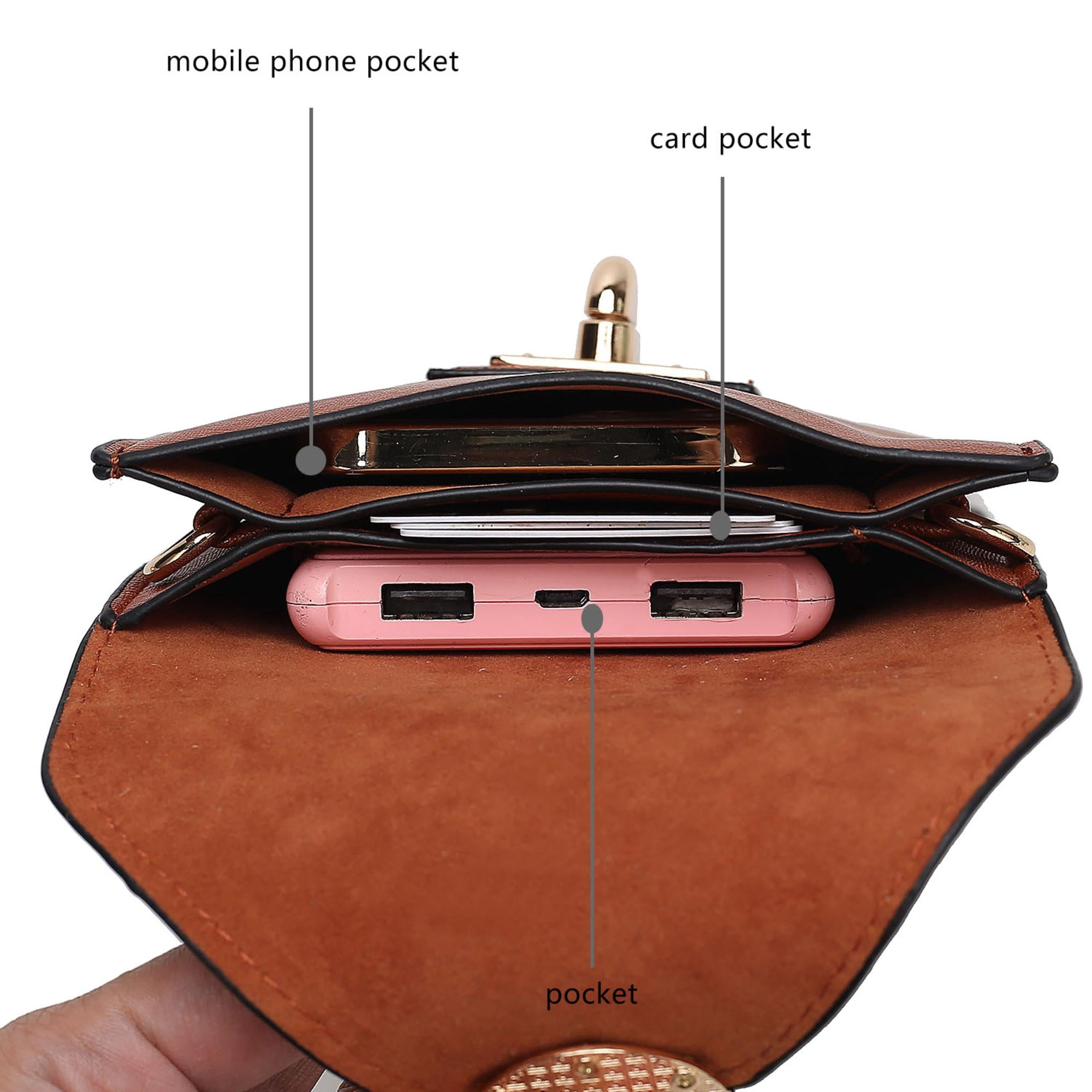 MKF Collection Havana Phone Crossbody Bag for Women, Vegan Leather Handbag Shoulder Bag by Mia K -Coffee Brown