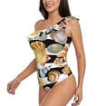 thumbnail image 5 of Daiia Sea Shell Women's One Piece Swimsuits Personalized One Shoulder Swimwear Asymmetric Ruffle Bathing Suits-XX-Large, 5 of 8