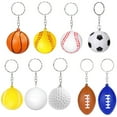 thumbnail image 1 of 30 Pcs Creative Mini Football Rugby Basketball Tennis Keychain Car Key Chain Key Ring Gift for Men Boys Sport Party Favors, 1 of 7