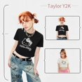 thumbnail image 2 of Camiseta Kawaii Hello Kitty de manga corta americana Sanrio Y2K Spicy Girls moda diseño Original Top corto de cuello redondo, 2 of 4