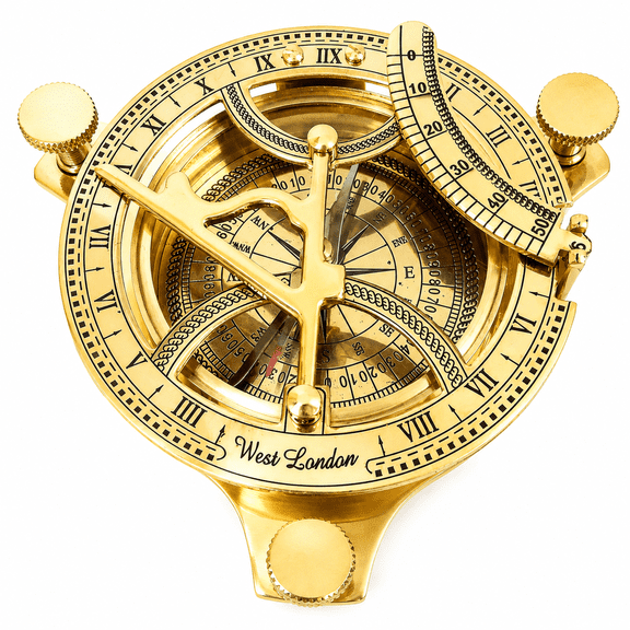 Thor instruments 5" Brass Sundial Compass Solid Brass Sundial Compass