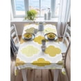 thumbnail image 3 of Yellow Orange Moroccan Rectangle Tablecloth, Vintage Boho Geometric Pattern Gray Waterproof & StainResistant Tablecloth, Washable Oil-proof Table Cover for Dining/Party/Wedding/Buffet 52x70 In, 3 of 9