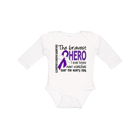Inktastic Alzheimer's Disease Bravest Hero I Ever Knew 1 Boys or Girls Long Sleeve Baby Bodysuit