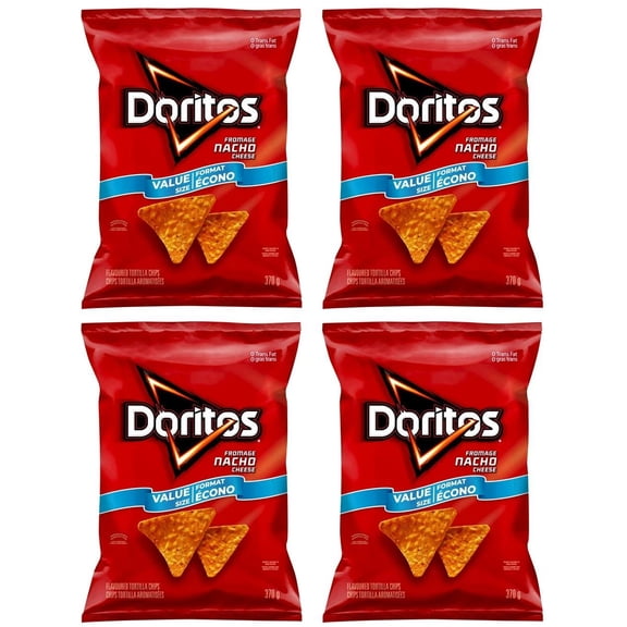 Doritos Nacho Cheese Tortilla Chips, 400g (4 Pack)