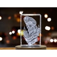 thumbnail image 3 of Unique 3D Engraved Crystal with Human Skull Hairstyle, Microphone, and Ribbon Design - Perfect Gift for Music Lovers, 3 of 6