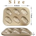 thumbnail image 2 of Molde antiadherente para magdalenas y donas para hornear, molde para muffins de acero al carbono antiadherente de 6 cavidades con pincel de silicona, molde para magdalenas para hornear pan, 2 of 8