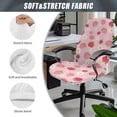 thumbnail image 6 of POLERO Stretch One Piece High Back Rotating Chair Slipcover, Strawberry Daisy Elastic Brushed Fabric Chair Protector Cover for Home Workspace, 6 of 7