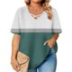thumbnail image 5 of Xuyuer Women's Casual V-Neck Short Sleeve Loose Blouse, Retro Floral Print, 5 of 6