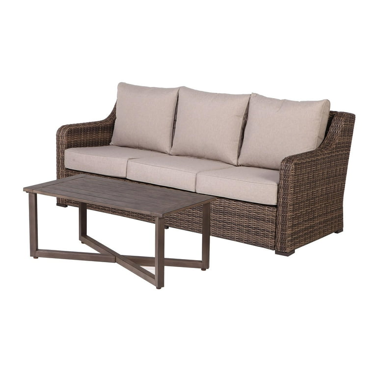 Better Homes and Gardens Hawthorne Park 4 Piece Outdoor Conversation Set Brown Walmart