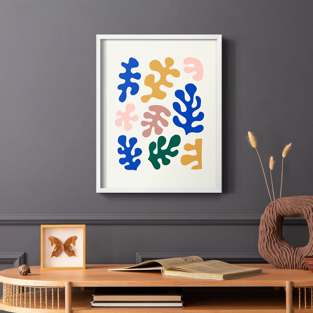 Matisse CDLXV in White Solid Wood Framed Print No Nail Hanging