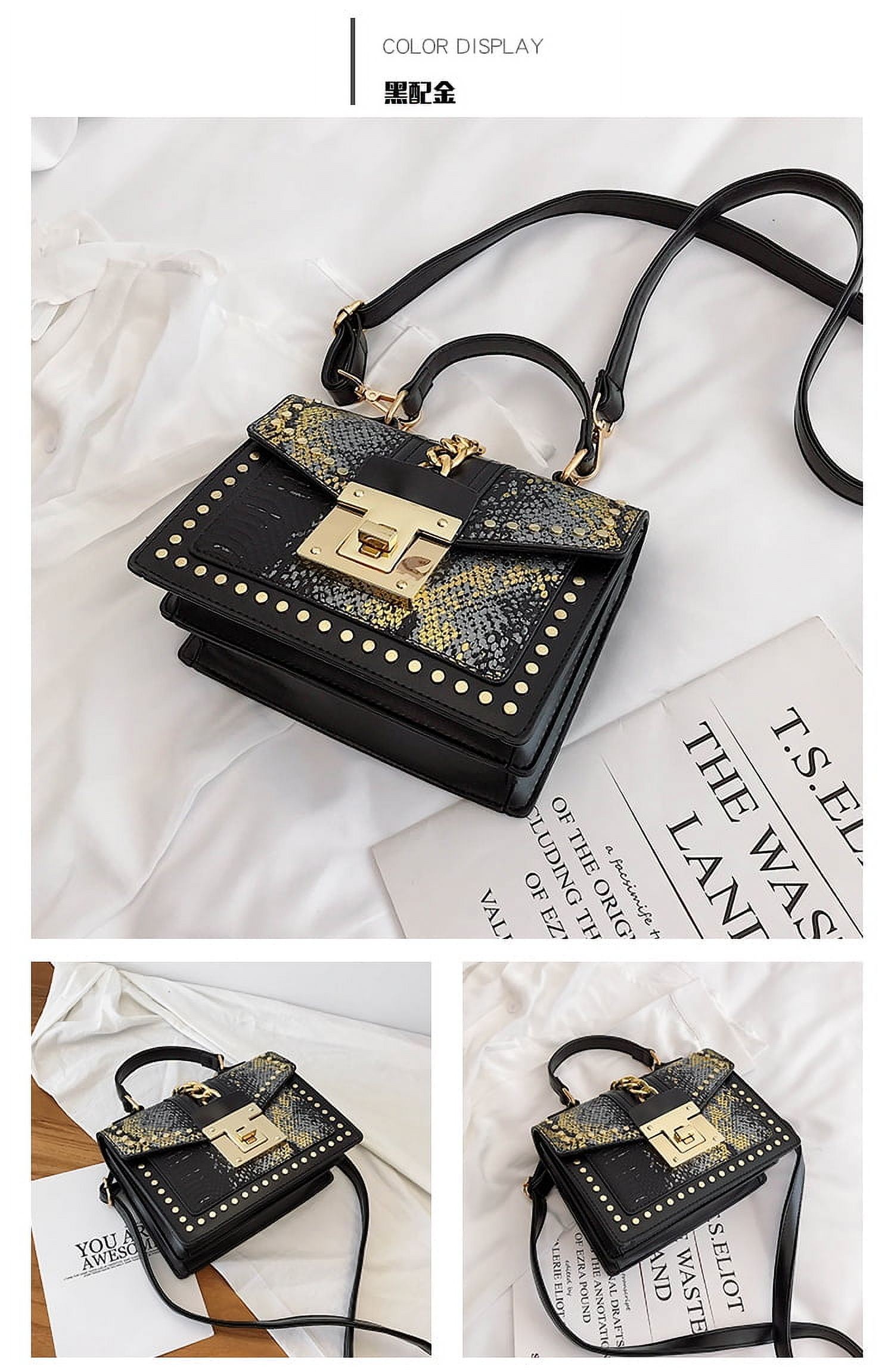 CJSHOPPE WOMEN HANDBAG CROSSBODY TOTE NYLON SNAKESKIN BAG