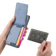 thumbnail image 4 of For Samsung Galaxy S25 Case with Card Holder Kickstand Leather Back Cover - Blue, 4 of 5