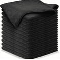 thumbnail image 2 of Easeky Black Microfiber Cleaning Cloths 30X30 Cm, Super-Absorbent 6X Weight, Lint-Free Scratch-Free Reusable Towels for Car Kitchen Glass Dishes, 10-Pack, Eco-Friendly Quick-Dry Set, 10 × Rags, 2 of 4