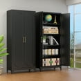 thumbnail image 5 of Polup Black 75" H Kitchen Pantry Storage Cabinet, Pantry  Cupboard with Doors and Adjustable Shelves, 5 of 9