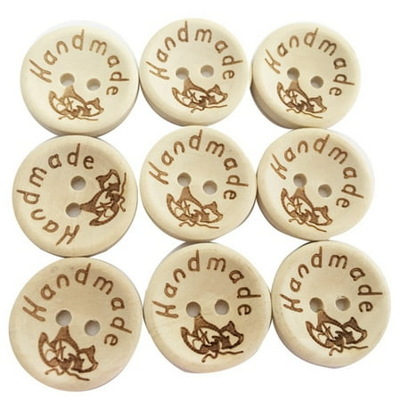 

400Pcs Wooden Buttons Clothing Decoration Wedding Decor Handmade Scrapbooking for Sewing