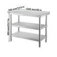 thumbnail image 2 of VEVOR Table de Préparation Alimentaire Extérieure, 48x14x33 Po Table Commerciale en Acier Inoxydable, 2 Tables de Préparation Barbecue Réglables sous Étagère, Table de Travail de Cuisine Robuste, pour Garage, Maison, Entrepôt et Cuisine Argent, 2 of 9